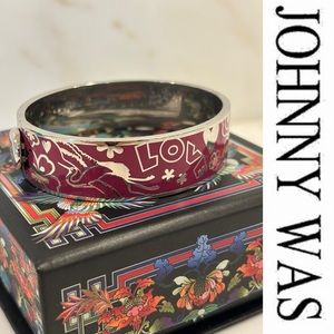 Johnny Was LOVE Bracelet, Enamel Hinged Bangle